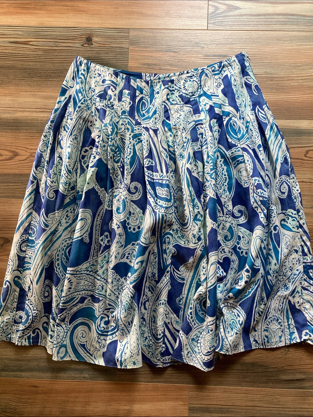 Women's Blue Paisley Circle Skirt